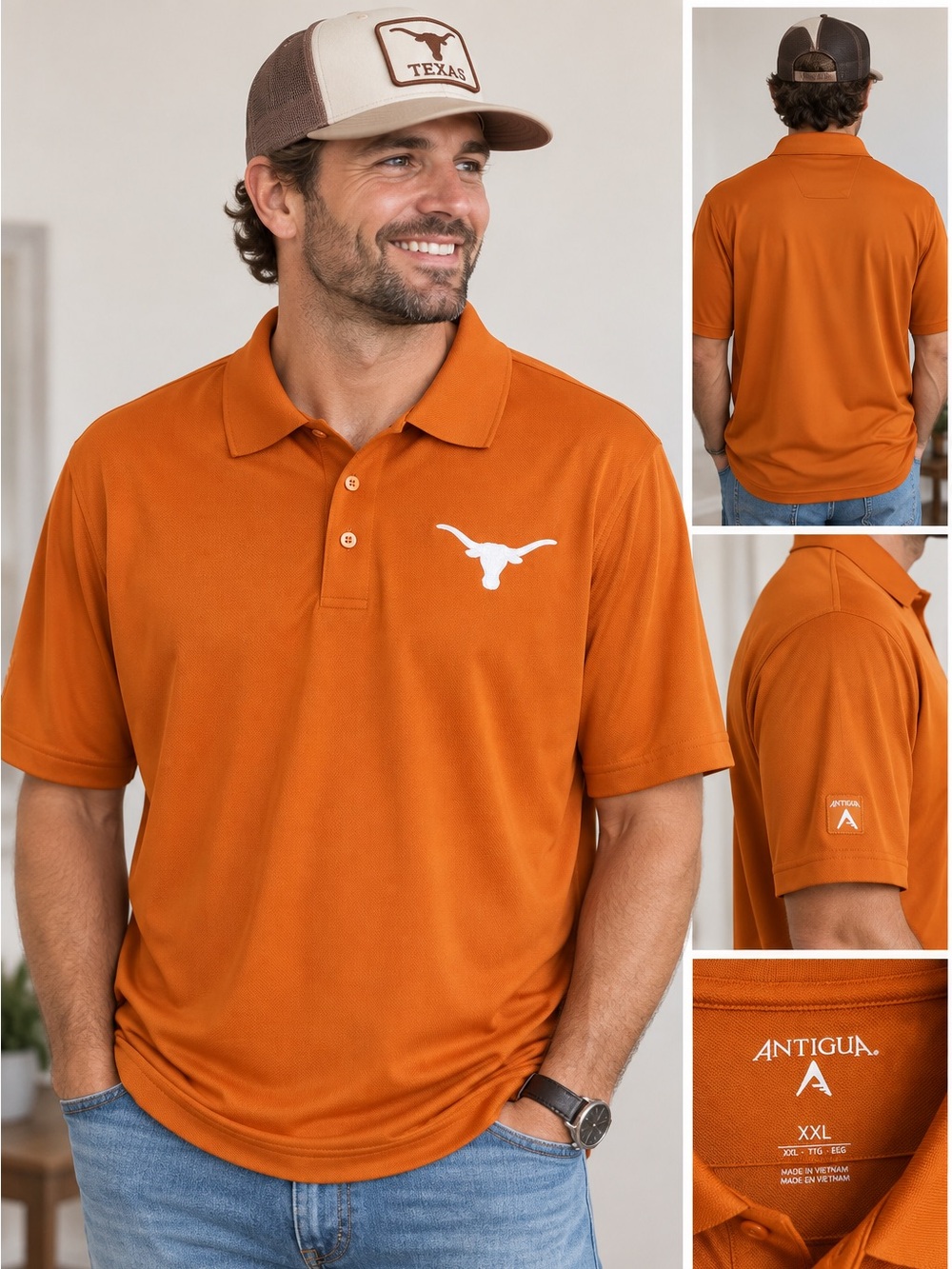 Antigua Texas Longhorns Polo Men’s XXL Burnt Orange UT